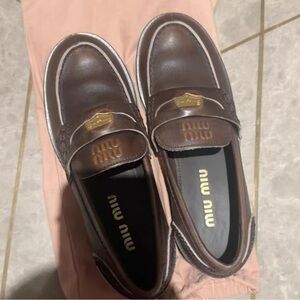 Miu Miu Brown Leather Heeled Boots